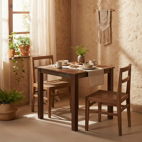 Tavolo Legno Riciclato 80x80 - Lifestyle