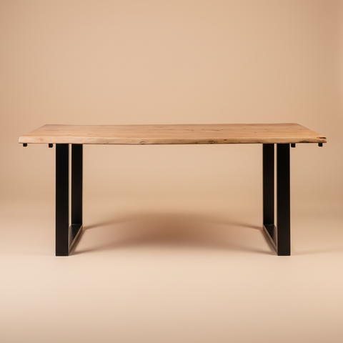 Tavolo Mango Live Edge Gambe Ferro - Sfondo Neutro