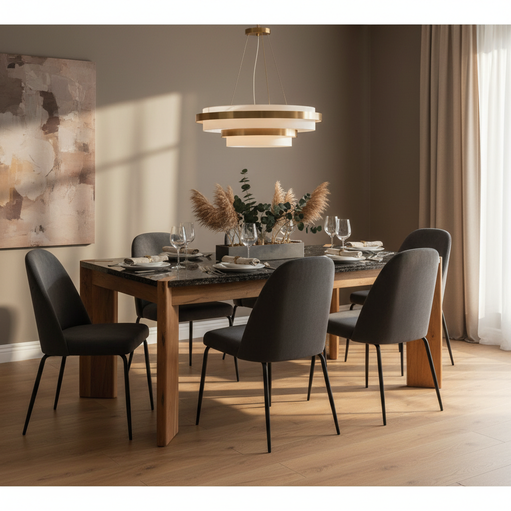 Tavolo Marmo Nero Acacia - Lifestyle