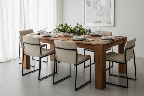 Perth - tavolo pranzo in legno prolunghe a scomparsa