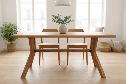 Tavolo pranzo legno massello naturale gambe X Scandinavian nuova versione