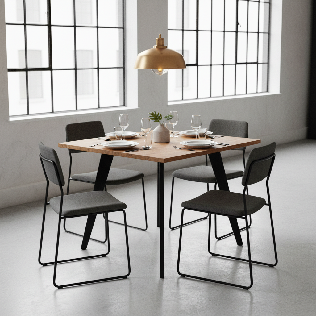 Tavolo Quadrato Mango Gambe A-Frame - Lifestyle