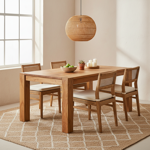 Tavolo sheesham gambe blocco massicce living