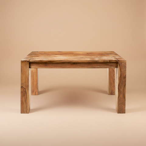 Tavolo sheesham gambe blocco massicce sfondo beige