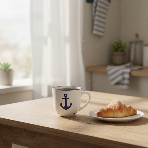 Tazza ancora bianca in ambiente naturale