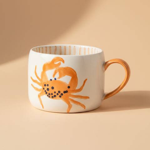 Tazza Atlantide granchio sfondo neutro