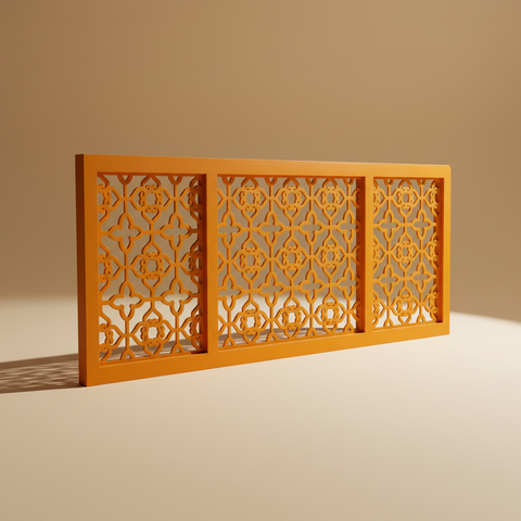Testata letto arancione sfondo beige