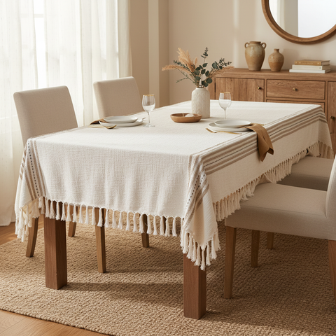 Tovaglia bianca in ambiente dining