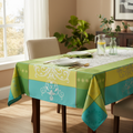 Tovaglia jacquard colorata in ambiente dining