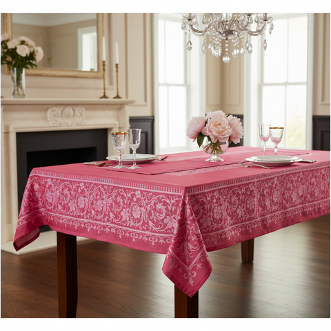 Tovaglia rosa in ambiente dining