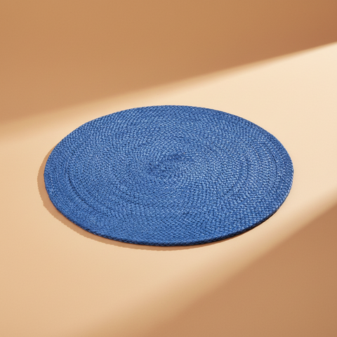 Tovaglietta rotonda blu - sfondo neutro