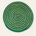 Placemat - Set 1/4 Circle Verde E Beige — fondo avorio