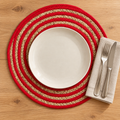 Placemat - Set 1/4 Circle Rosso E Naturale — ambientazione
