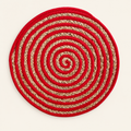 Placemat - Set 1/4 Circle Rosso E Naturale — fondo avorio