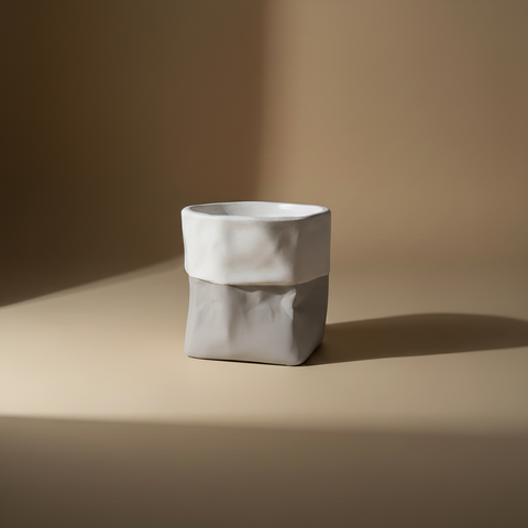 Vaso cemento bianco/grigio - luce diffusa opaca