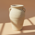 Vaso terracotta bianco su sfondo beige