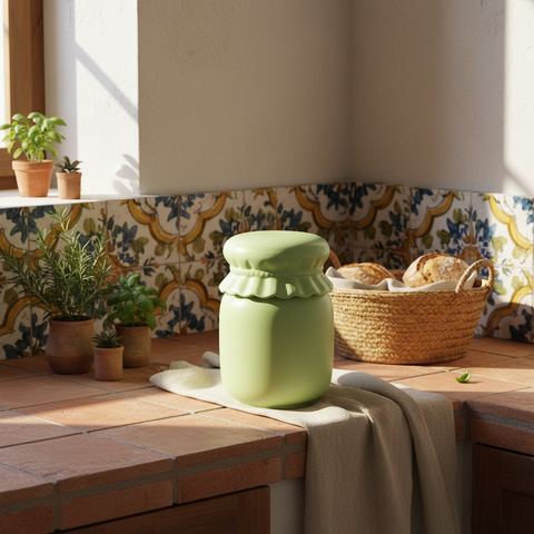 Vaso verde cucina mediterranea