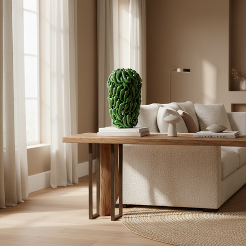 Vaso verde in ambiente