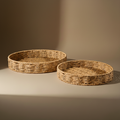 Vassoi rotondi naturale - sfondo neutro