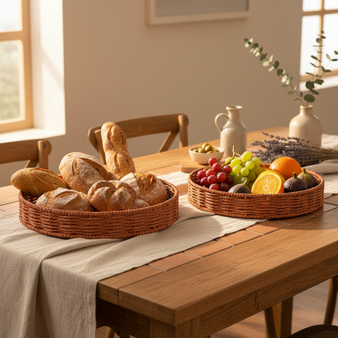 Vassoi rotondi terracotta - ambientata