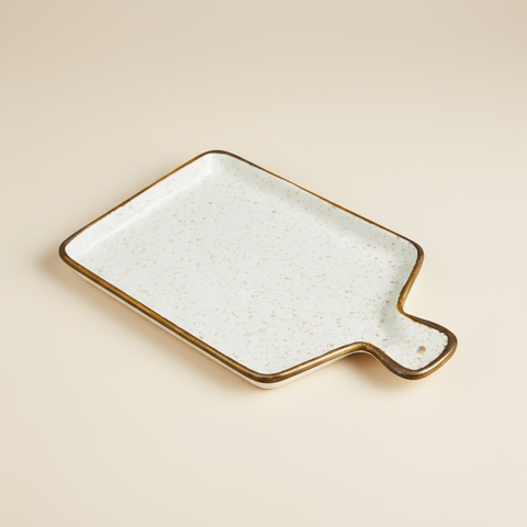 Vassoio crema speckled sfondo sweep