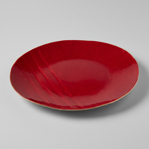 Vassoio ovale rosso - Sfondo grigio