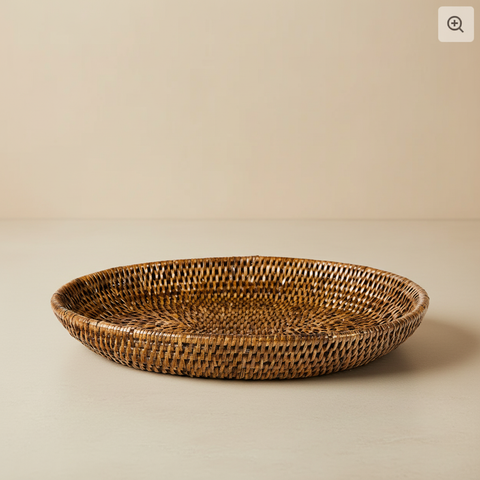 Vassoio Rotondo Rattan v2 - Sfondo Neutro
