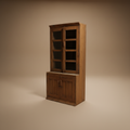 Vetrina vintage legno sfondo neutro