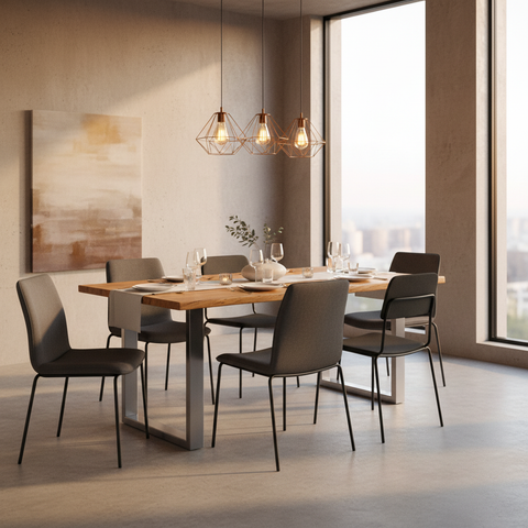 Woodshed Legnaia Tavolo Acacia Ferro Grigio - Lifestyle