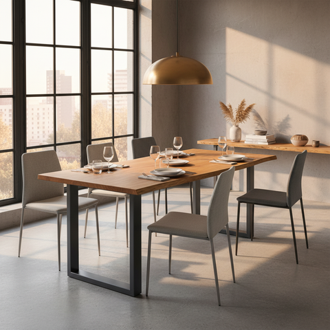 Woodshed Tavolo 160x80 Acacia Ferro Grigio - Lifestyle