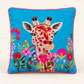 Cuscino Zanzibar giraffa fiorita – fondo-avorio