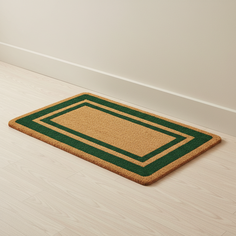 Zerbino bordi verdi su pavimento