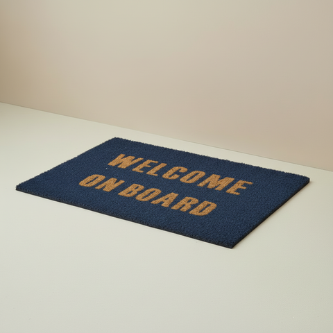 Zerbino Welcome On Board su sfondo beige