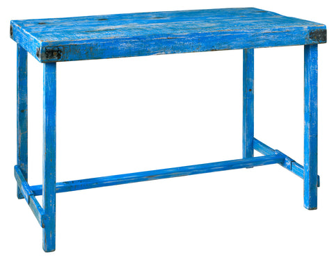 Light Blue Pickled Wood Dining Table - 4/6 People
