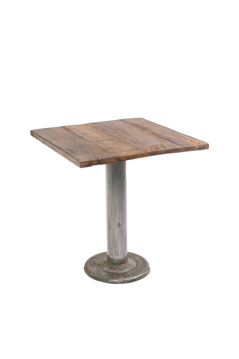 Manhole - Bistro Table In Wood And Metal Base - 4 People