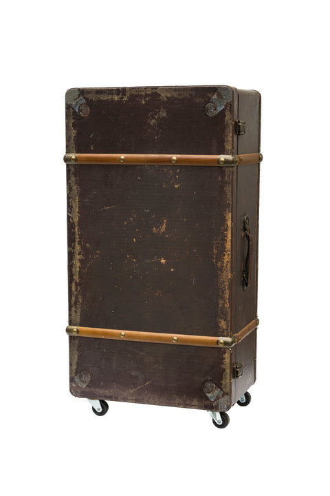 Vintage - Travel Trunk with Drawers and Wheels
