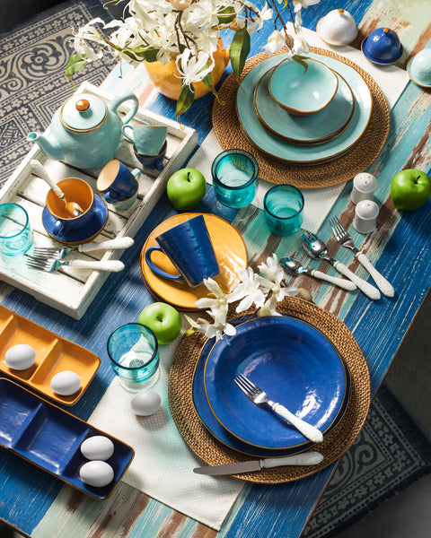 Mediterraneo - Turquoise Stoneware Dessert Plate
