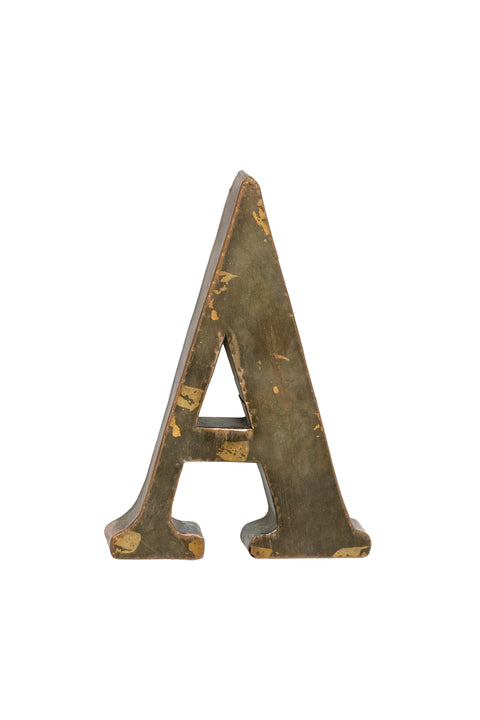 A - Lettera Da Appendere In Metallo Anticato