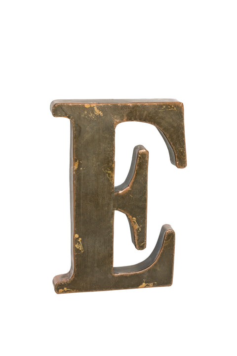 E - Letter to Hang in Antique Metal