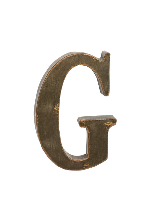 G - Lettera Da Appendere In Metallo Anticato