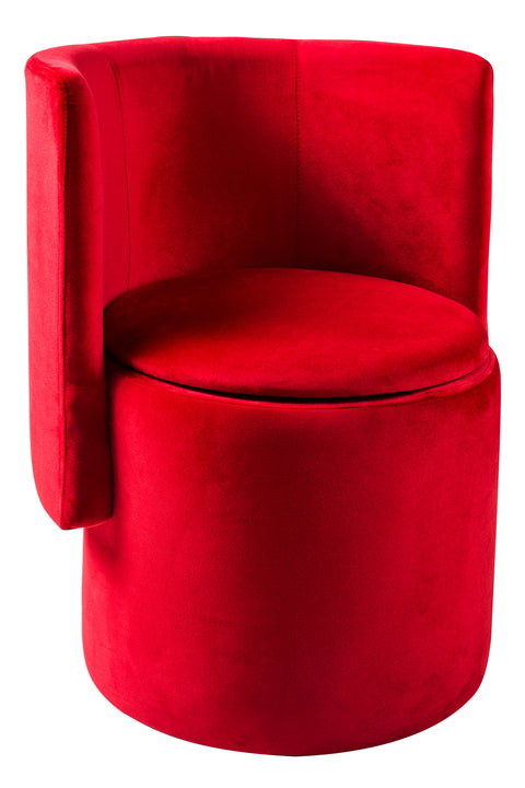 Container Armchair Upholstered In Red Velvet