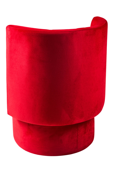 Container Armchair Upholstered In Red Velvet