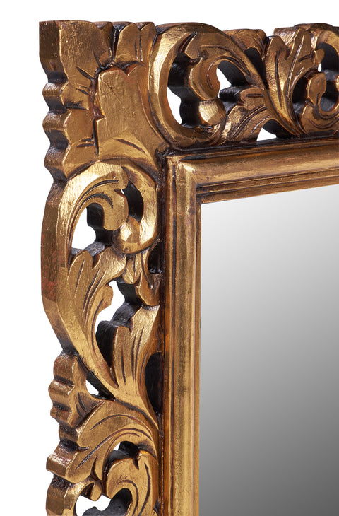 Novita home_Ursula - specchio rettangolare intarsiato in legno dorato_2