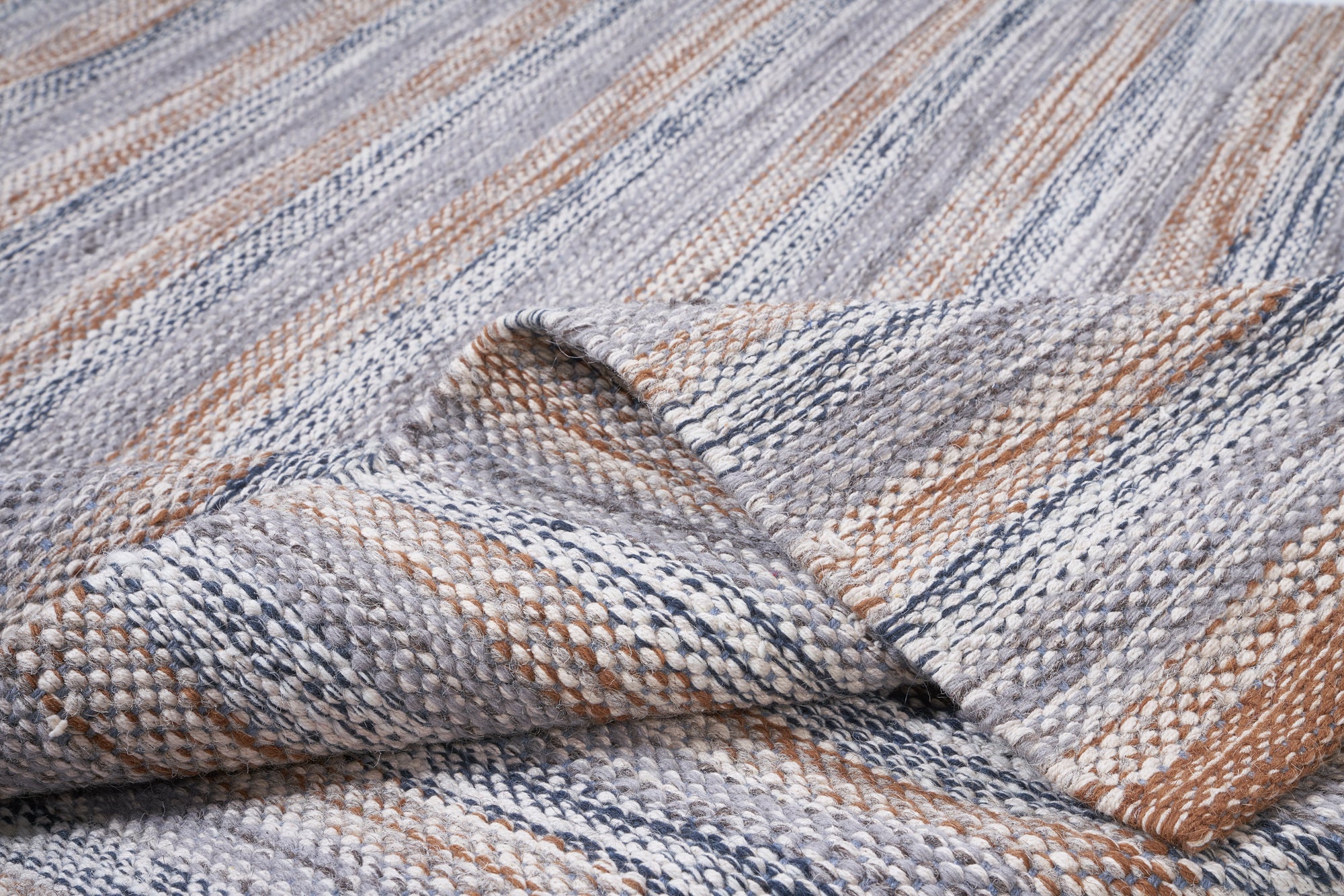 Novita home_ZI-04/A_Disegual - tappeto melange' lana e cotone toni marrone/blue_1