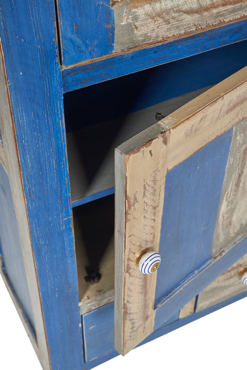 Novita home_Pescatore - credenza alta 2 cassetti e sprotelli in legno blue_4