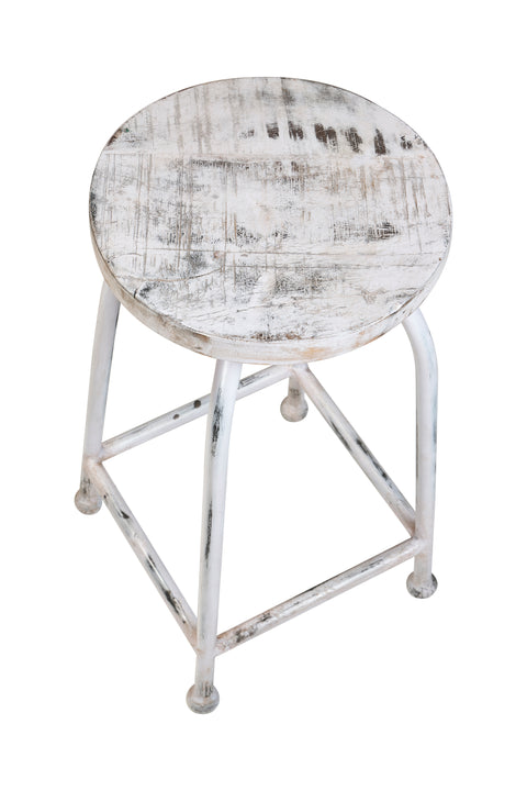 Novita home_Sgabello ferro piano in legno riciclato white wash_3