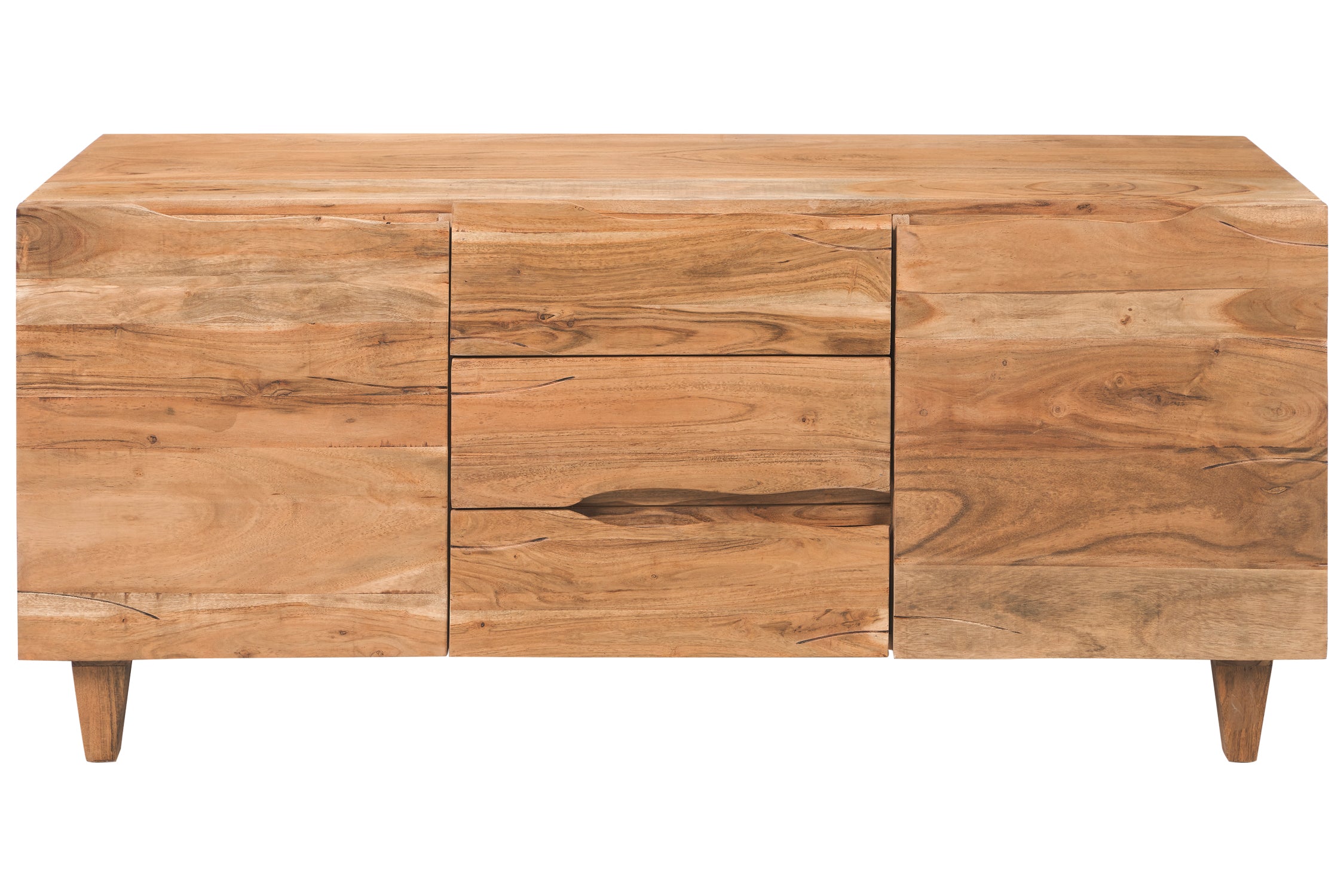 Amalfi Contenitore 2 Ante E 3 Cassetti, Bianco Lucido, Made In Italy, Dimensioni 190x50x82 Cm, Per Soggiorno