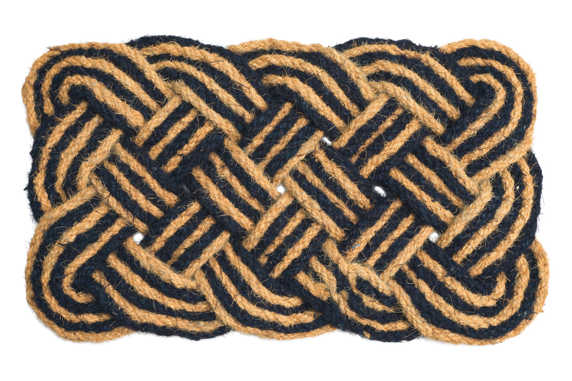 Novità Home Rope door mat- paglietto intreccio a mano naturale e blue navy