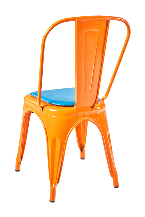 Novita home_Cindy - sedia arancio con cuscino blue_2