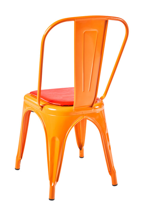 Novita home_Cindy - sedia arancio con cuscino rosso_2